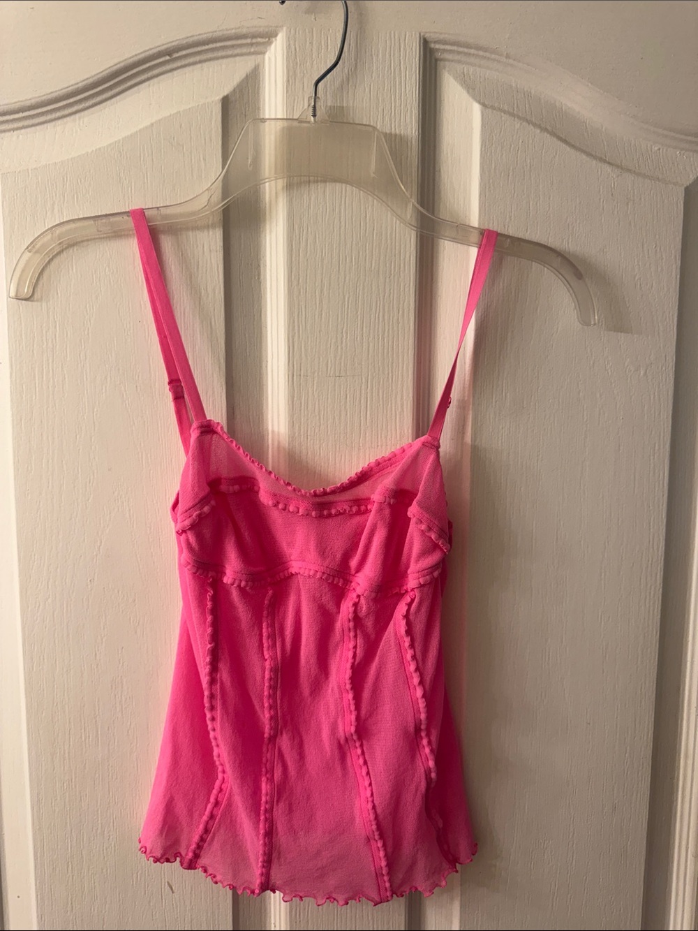 Vintage Victoria's Secret Bright Pink Ruffled Camisole Size Medium